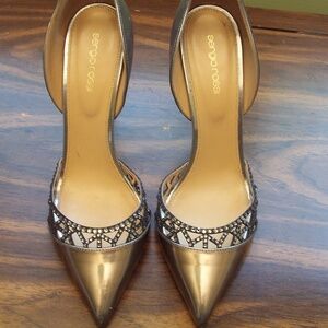 Gold Stiletto  D'Orsay style Heels Size 10